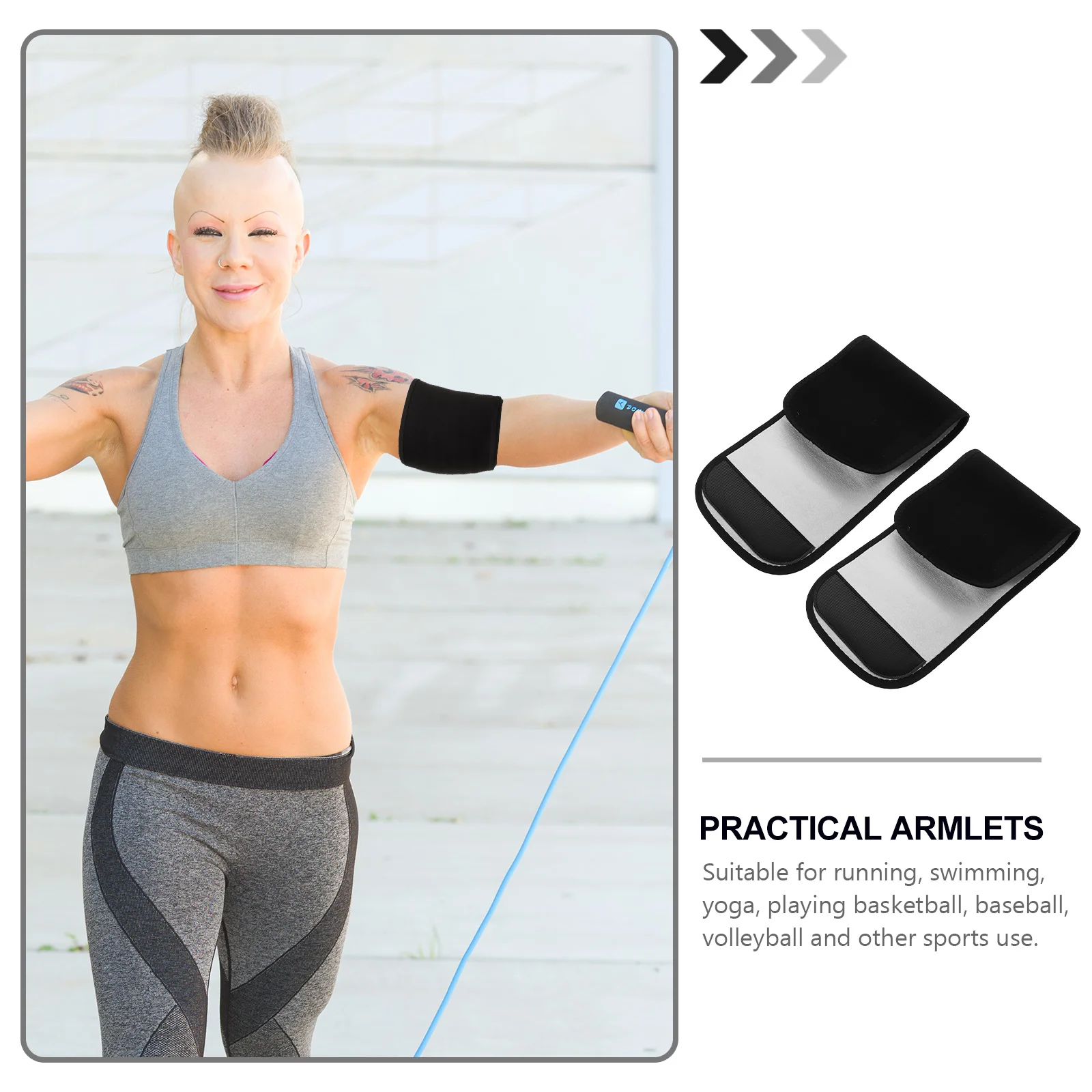 

2pcs Fitness Arm Bands Neoprene Armlets Adjustable Trainer Sleeves Sports Use Sauna Slimmer Shaper Armbands Practical Beam Arms