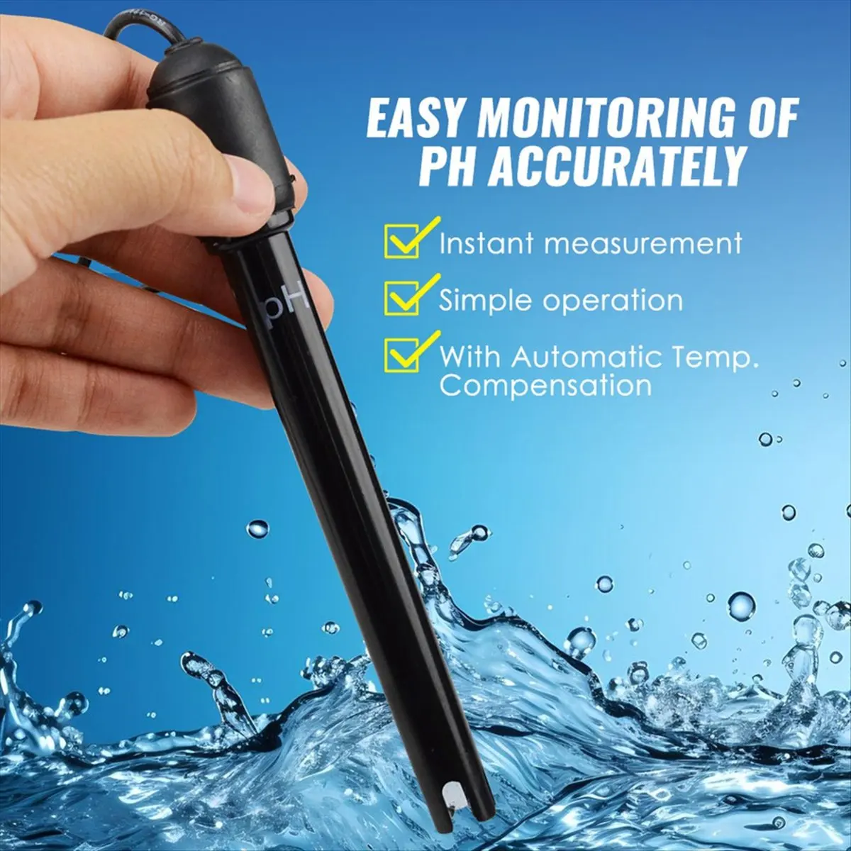 【Measuring】 PH Electrode Sensor Probe Water Analyzer Water Tester PH Probe for Aquarium Hydroponics Industry Experiment 300cm Ca