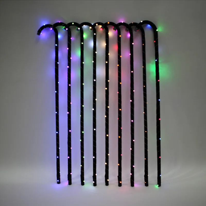 Party Stage Performance Decoration Props LED Jazz Cane Belly Dance Crutches Grand Event Accessories For Kids Adult 10 Pcs