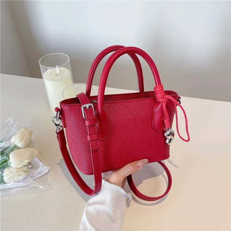 

2025 Korean Style Textured Bucket Bag - Women's Crossbody/Shoulder Handheld Purse, Laptop Tote Work Bag, Minimalist Designer Bag