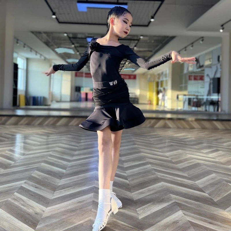 Ragazze di alta qualitàCostumi da ballo latino gonne da ballo professionali per donne e bambini DancepracticlothesCha-cha dance