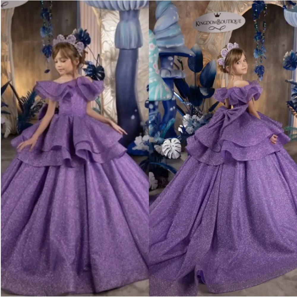 Flower Girl Dress o-collo senza maniche Girls Princess Wedding Party Dress Puffy Tulle abiti da prima comunione