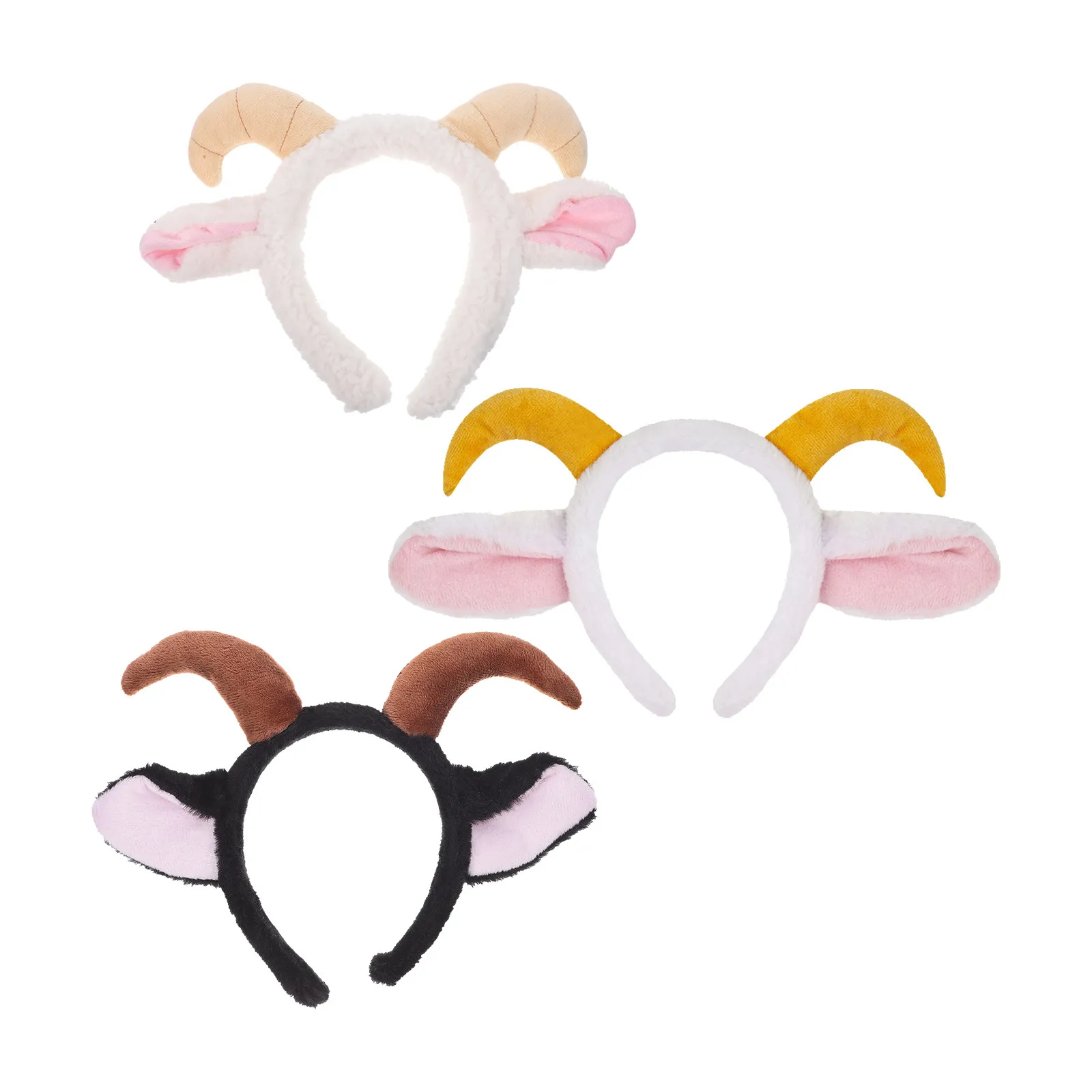 

3Pcs Lamb Ears Headband Soft Stretch Band for Adults Kids Comfortable Party Cosplay Halloween Christmas Easter Farm Animal