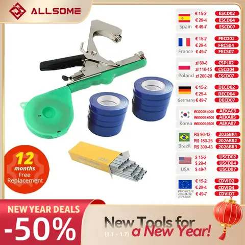 Plant Tying Tool with 10 Rolls Tape Allsome