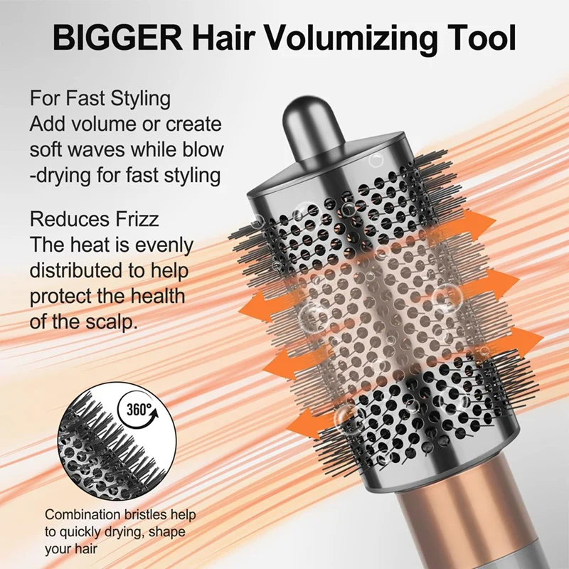 For Dyson Airwrap Large & Small Round Volumizing Brush Attachment - Enhance Volume & Style Effortlessly