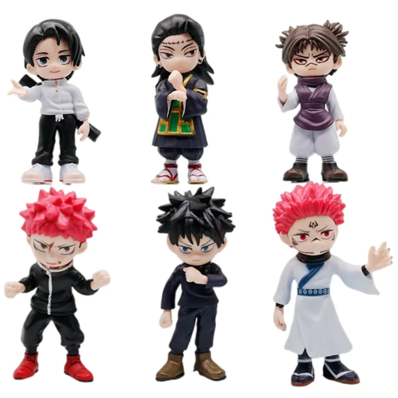 1-6pcs Jujutsu Kaisen Anime Figure Yuji Itadori/Megumi/Fushiguro/Choso/Sukuna Figure Doll Toy Fushiguro Model Toys Desktop Decor