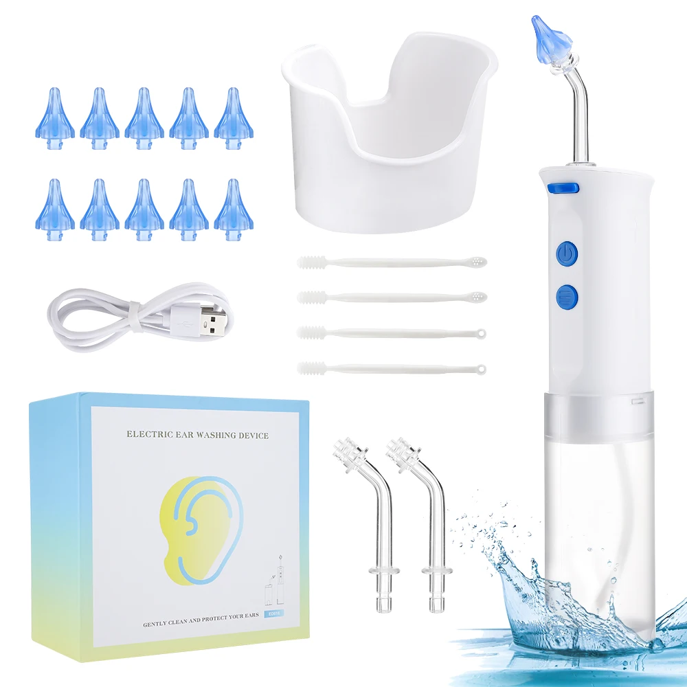 Electric Ear Cleaner with Irrigation System Automatic Ear Cleaning Kit for Adults Kids Earwax Removal Ear Infection Ear Washer