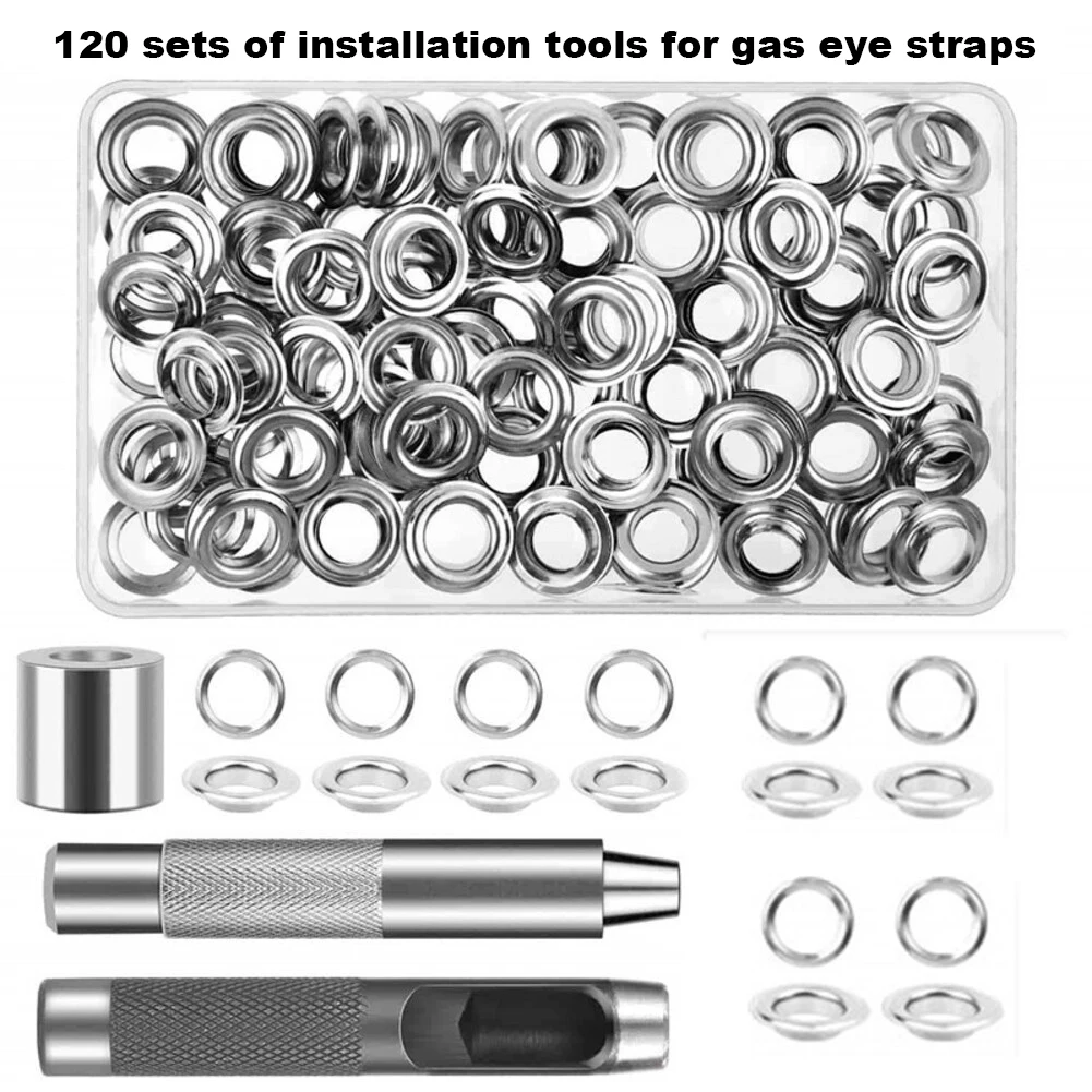 

120 наборов латунных холщовых пуговиц 12 мм с коробкой для инструментов для установки, аксессуары для инструментов, профессиональные инструменты, детали инструментов