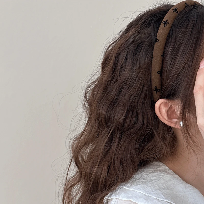 Diadema de esponja acolchada con lazo dulce, accesorios para el cabello para adultos, joyería para el cabello