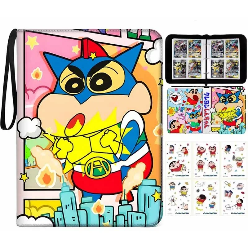 Crayon Shinchan New Game Card Collection Photo Album Zipper Binder Large Capacity Card Holder Toy Animation Peripheral Gift