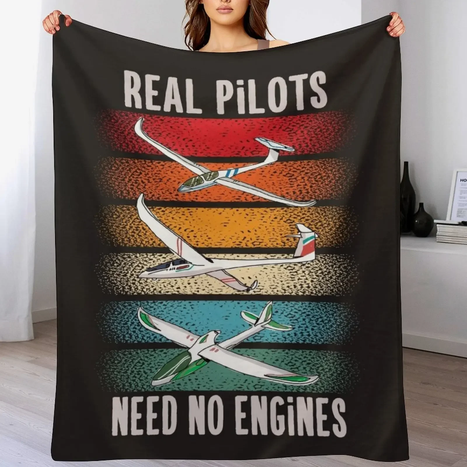 

Vintage Sailplane Pilot Gliding Gift For Gliders Throw Blanket Thin Multi-Purpose Baby Plaid Blankets
