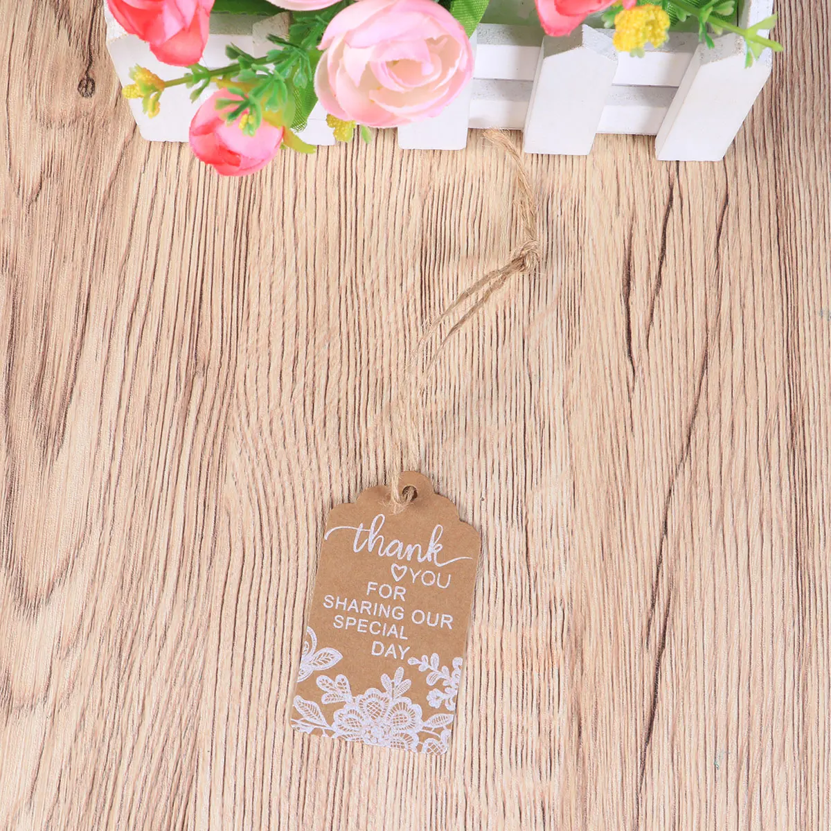 

50 Pcs Lace Paper Tag For Wedding Paper Tags for Wedding Favor Bridesmaid Gifts Rope Durable DIY Cards