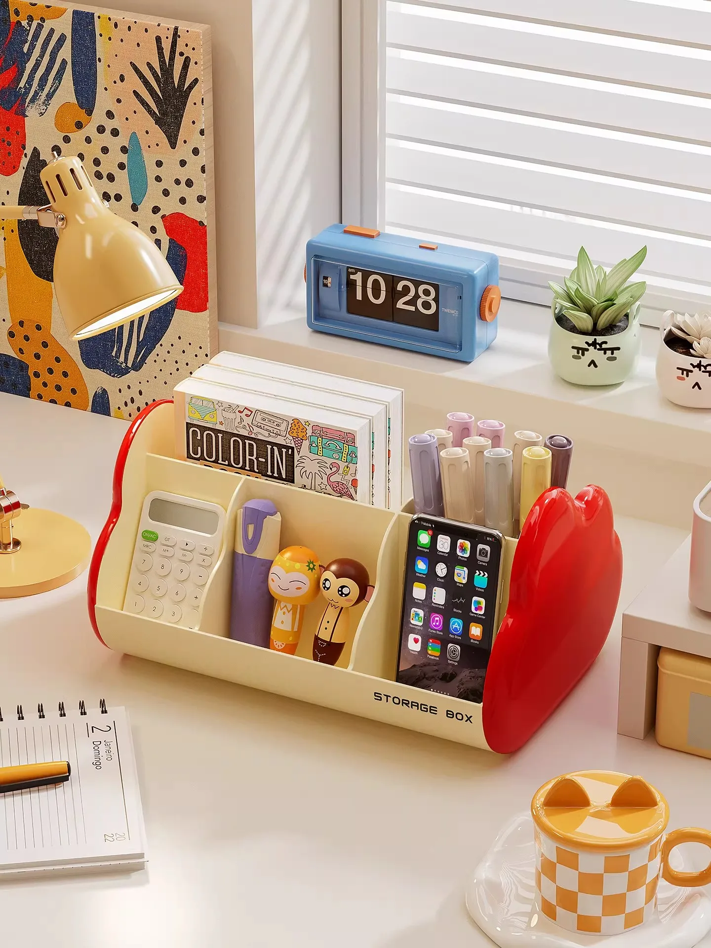 

Органайзер для офисного стола, настольный лоток для хранения, упрощенный, из пластика, для канцелярских принадлежностей и мелочей