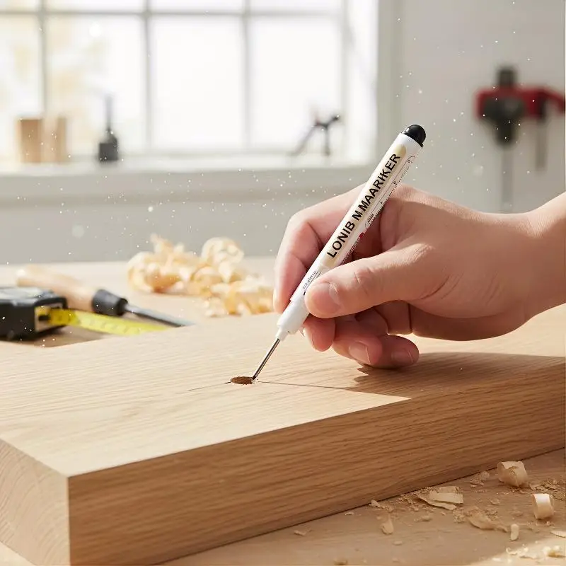 Long Needle Marker Pen (1PC) - 20mm Deep Hole Marking Pen for Metal, Woodworking & Tile, Precision Dash Tool