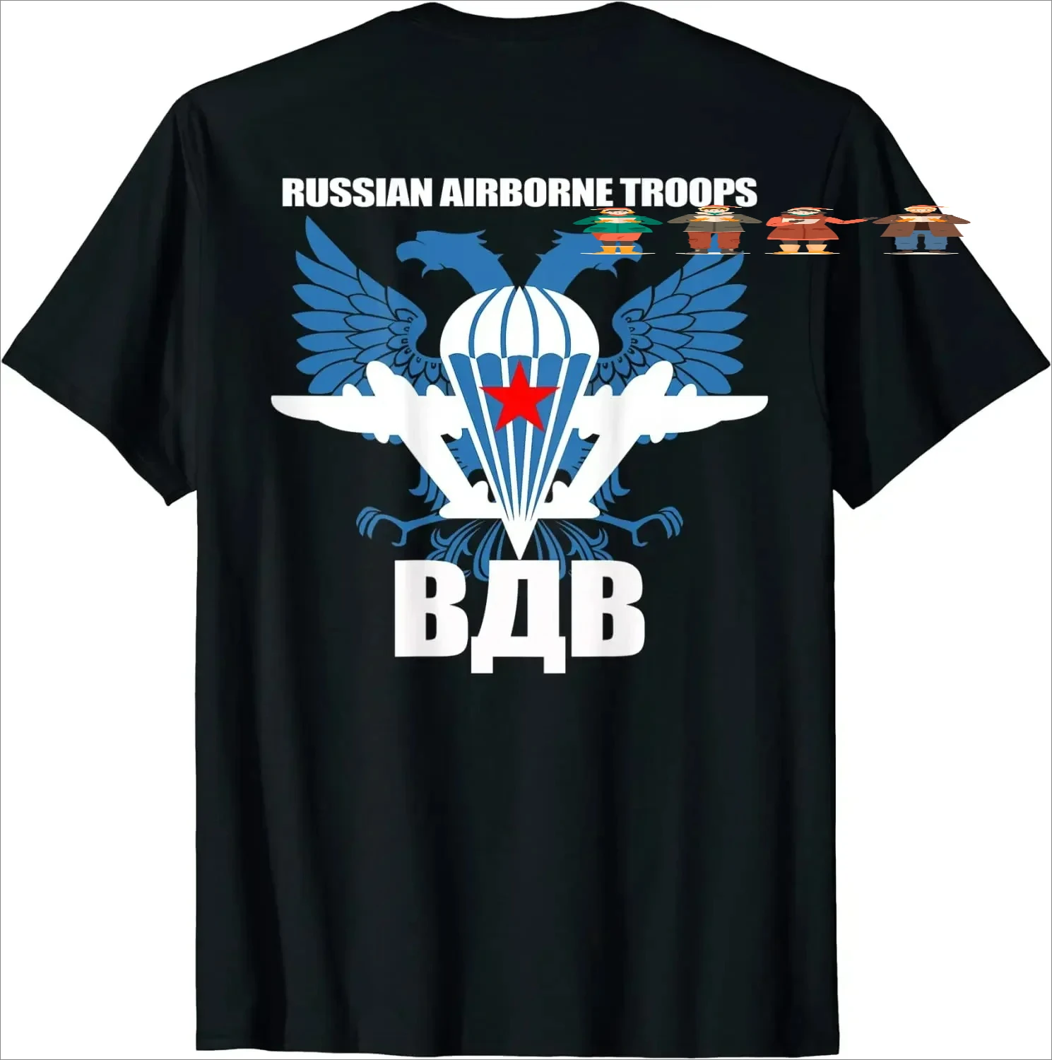Russian Airborne Troops VDV Paratroopers T-Shirt 100% Cotton O-Neck Short Sleeve Summer Casual Mens T-shirt Size S-3XL