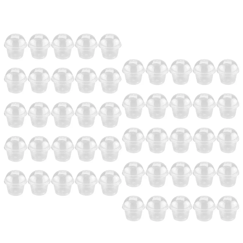 

100Sets Plastic Dessert Cups Pudding Cups Disposable Clear Plastic Containers for Ice Cream Yogurt Cake Party Use