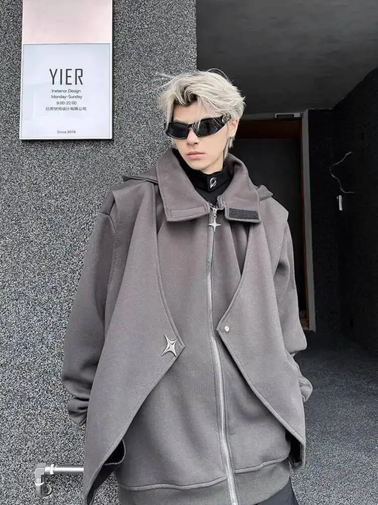 

American Man Sweater Cardigan Hoodie For Men Spring Autumn Turtleneck Pullover Man Jacket