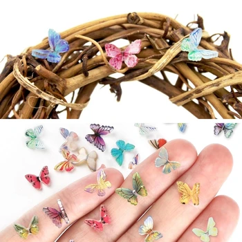 Tiny Miniature ผีเสื้อ Fairy Garden อุปกรณ์เสริม Mini ตุ๊กตาเรซิ่น Micro Landscape ตุ๊กตา DIY หัตถกรรมตกแต่ง 3D เล็บกระเบื้อง