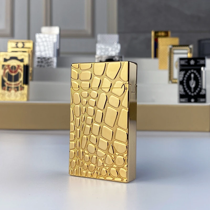 New commemorative edition single and double flame luxury lighter Ping Sound natural paint cigarette smoking butane lighter 18058