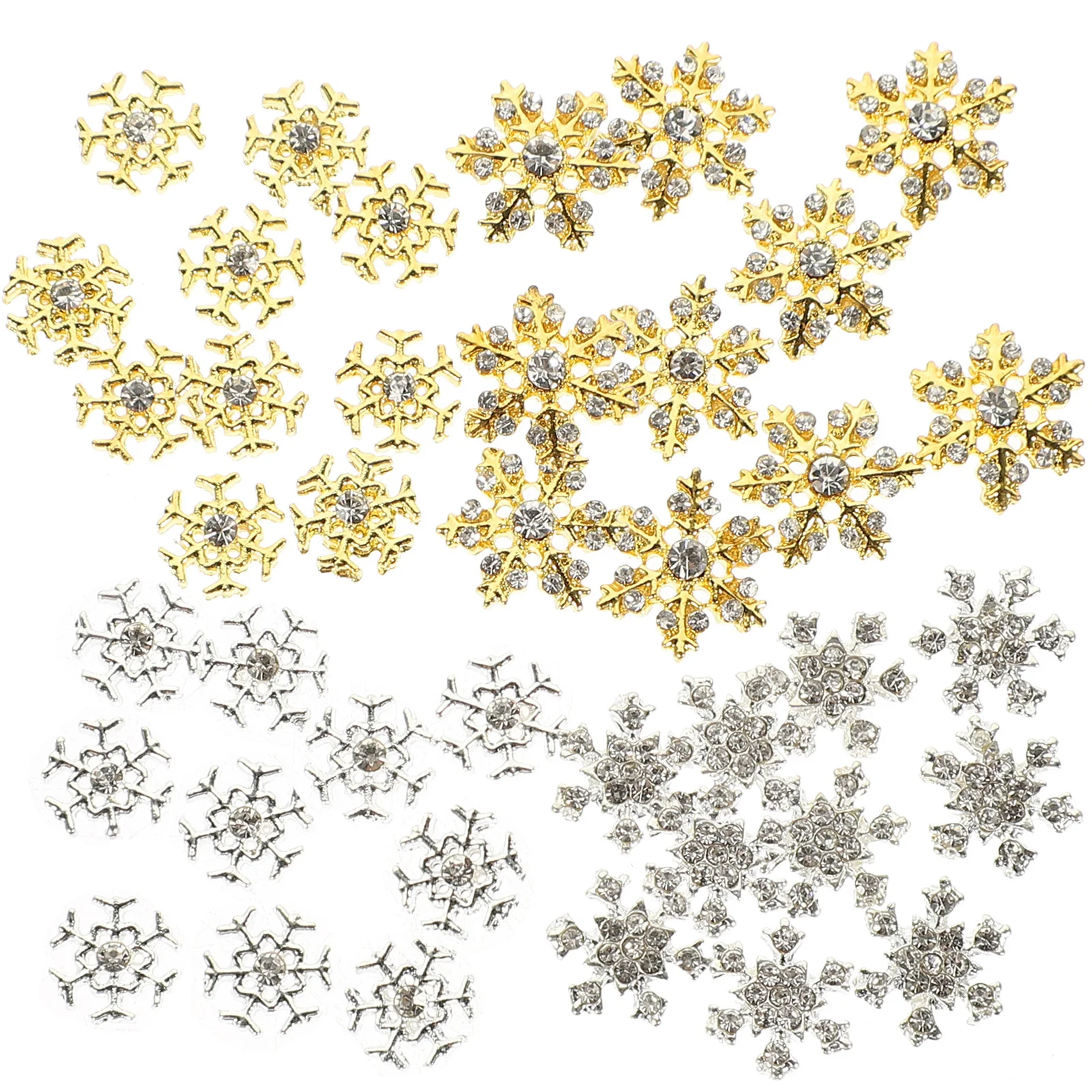 40 Uds. Adorable copo de nieve decoración de uñas aleación delicada elegante fiesta decorativa arte de uñas DIY decoración de copo de nieve delicada