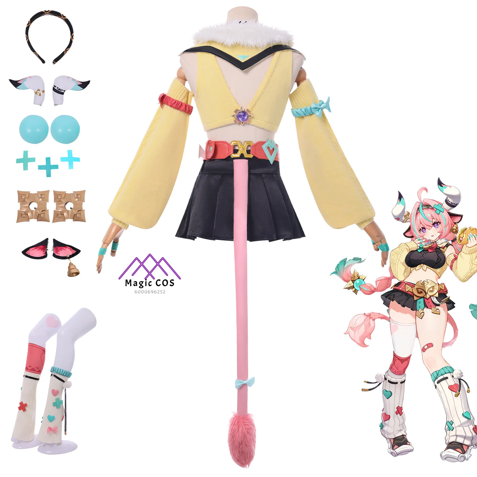 أزياء جينشين إمباكت فانيسا التأثيرية JK بدلة علوية قصيرة عالية الجودة مجموعة كاملة من ملابس الرسوم المتحركة للنساء بدلة حفلات الهالوين #3