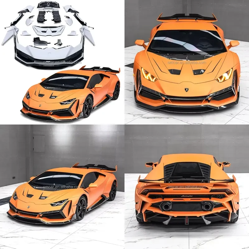 Auto parts for Huracan EVO RWD DP carbon fiber front and rear bumpers, engine covers, spoilers, side skirts for LP580 LP610
