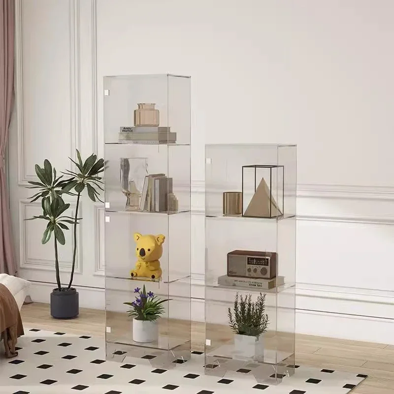 

Simple shelves, floor-to-ceiling living room Internet celebrities against the wall, multi-layer storage cabinet display cabinet