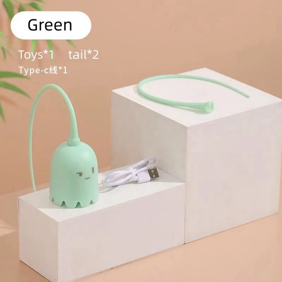 Pet electric tease cat stick intelligent magic tail cat toy silicone tail bite-resistant automatic self-hiking rotating ball