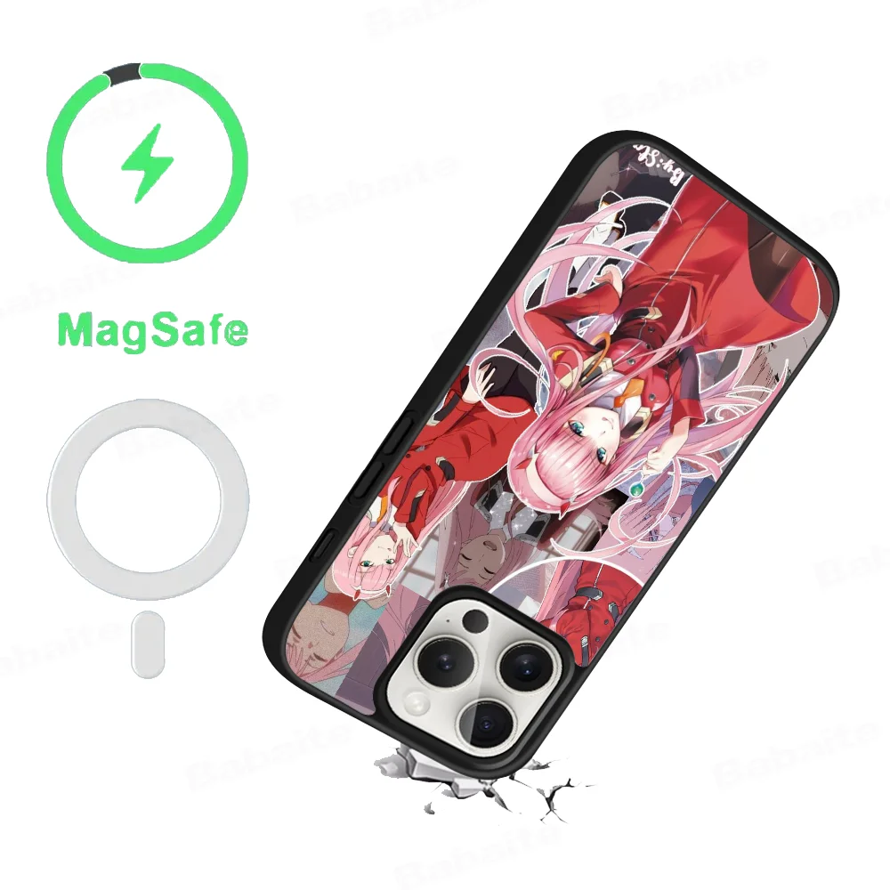 DARLING FRANXX Zero Two Phone Case Magnetic Case For IPhone 16 14 13 12 11 15 Pro Max Plus For Magsafe Wireless Charge Cover