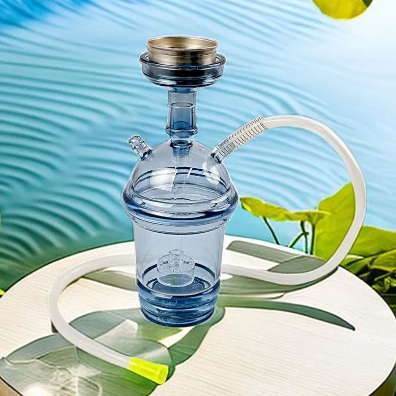 Acrylic LED Water Pipes Smoking Grass Hookah Set Tobacco Bowl Narguile Complete Smoking Accessories Portable Hookah in The Car