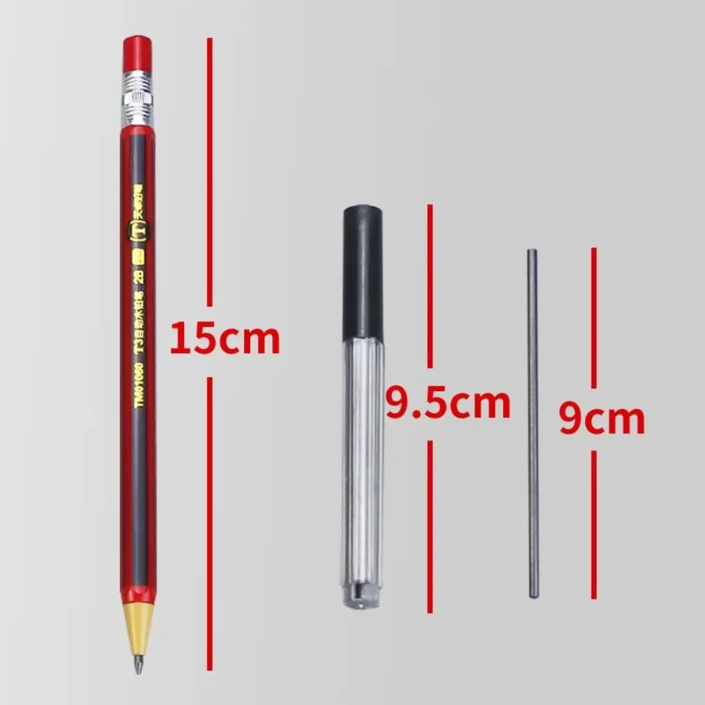 2.0MM 2B Automatic Pencil Press Type Sketch Drawing Writing Tool Movable Pencil Comes With Sharpener Stationery Sketch Pencil