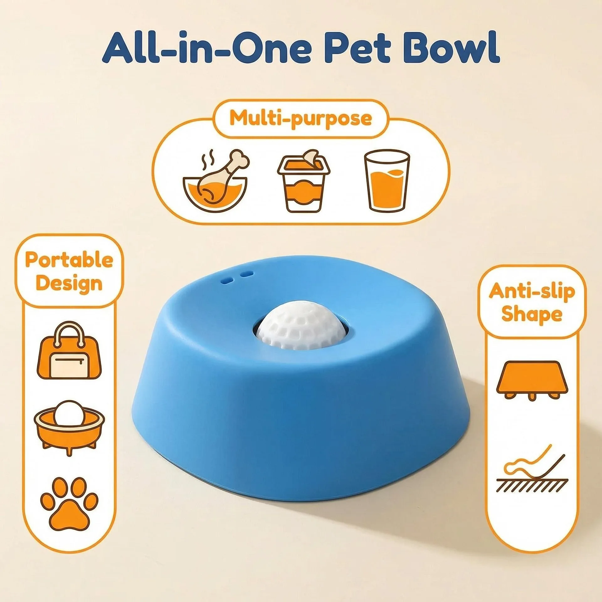 

Миска-непроглотайка для собак с защитой от удушья, нескользящая, 3/4 чашки - Игрушка-лизалка для жидких лакомств, костного бульона, йогурта