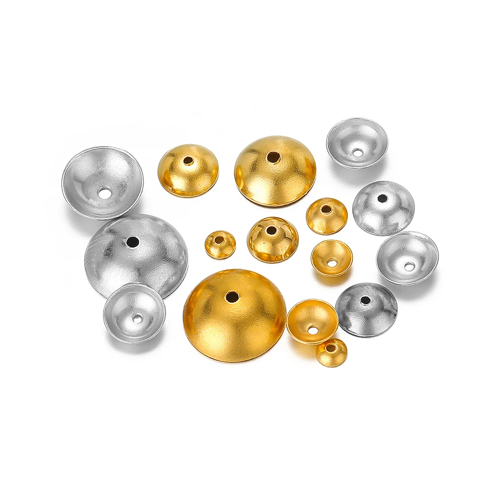 50/100 Stück Edelstahl vergoldet Spacer Perle 3–10 mm Perlenkappen für Schmuckherstellung DIY handgefertigtes Schmuckzubehör Großhandel