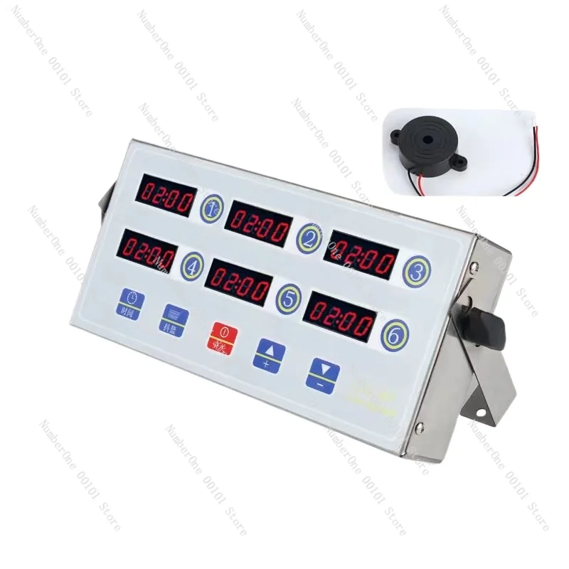 

Kitchen Reminder Commercial Six Channel Timer Rewind Timer Baking Timer Burger Fried Chicken Shop Equipment