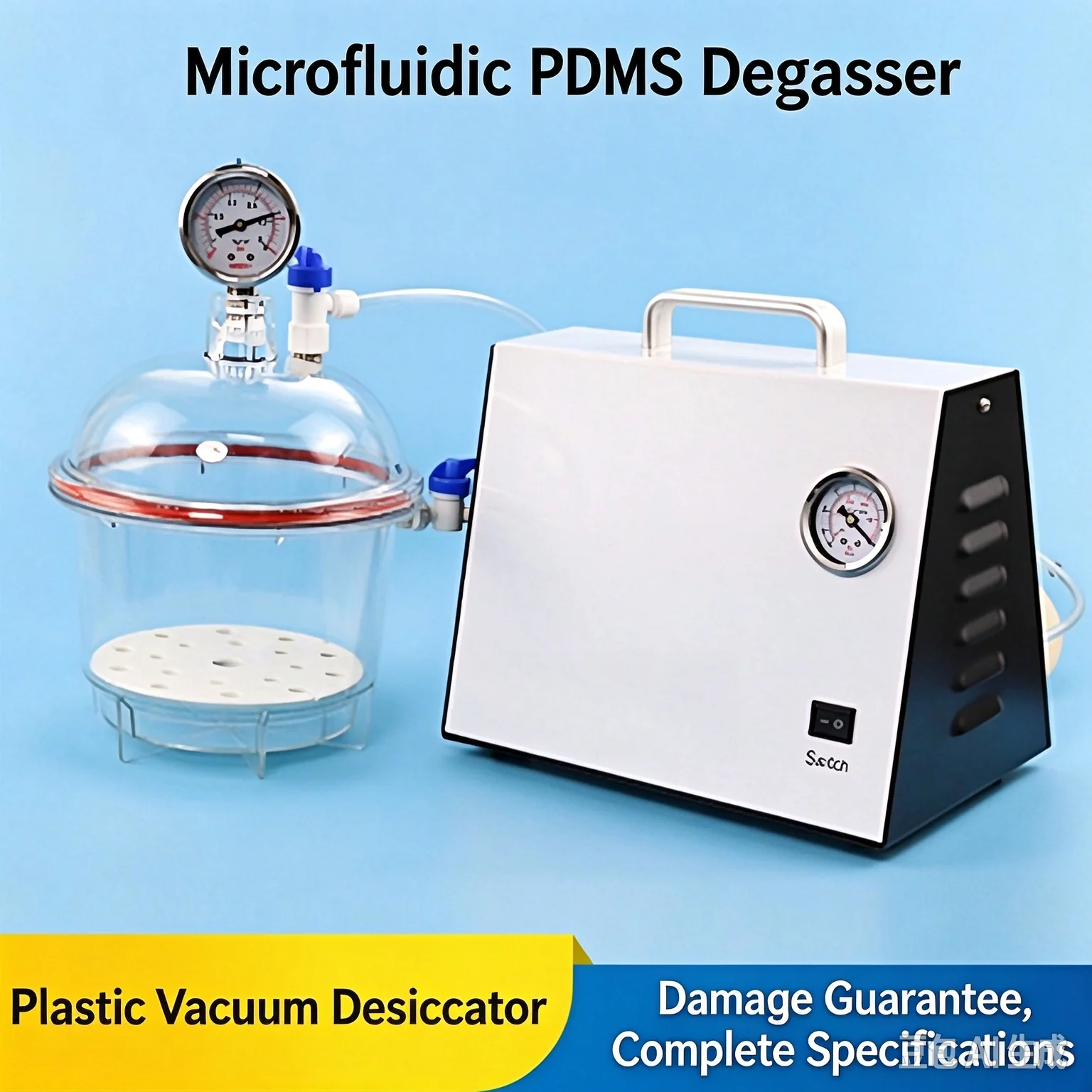 Microfluidic PDMS Chip, Dow Corning Sylgard 184 Prepolymer Liquid Silicone Vacuum Degasser for Bubble Removal
