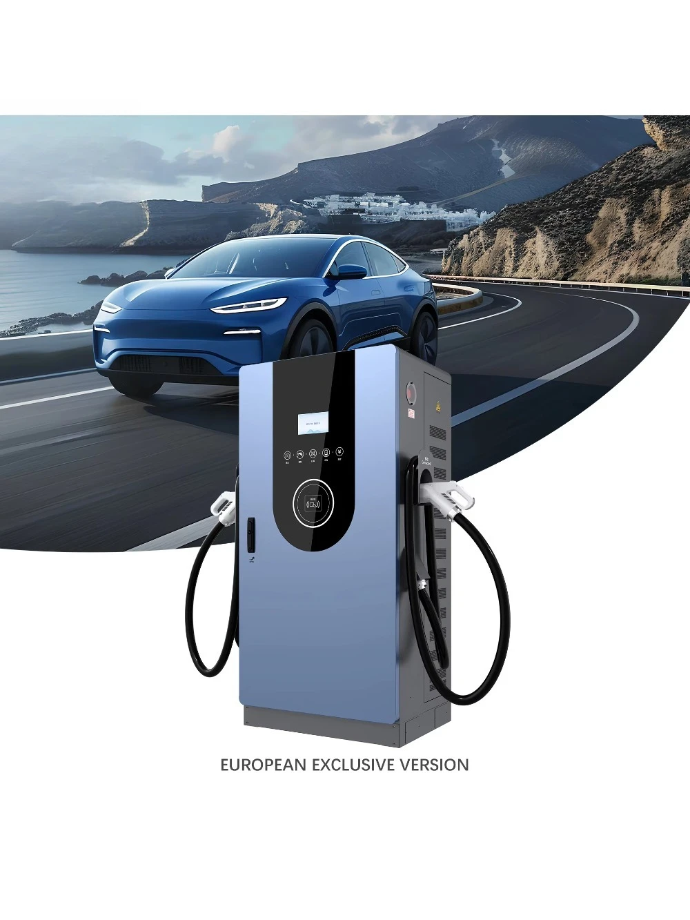 

240kW DC Fast EV Charging Station Dual Guns 1000V High Power Charger with 7-Inch Touch Screen, IP54 for Electric Vehicles