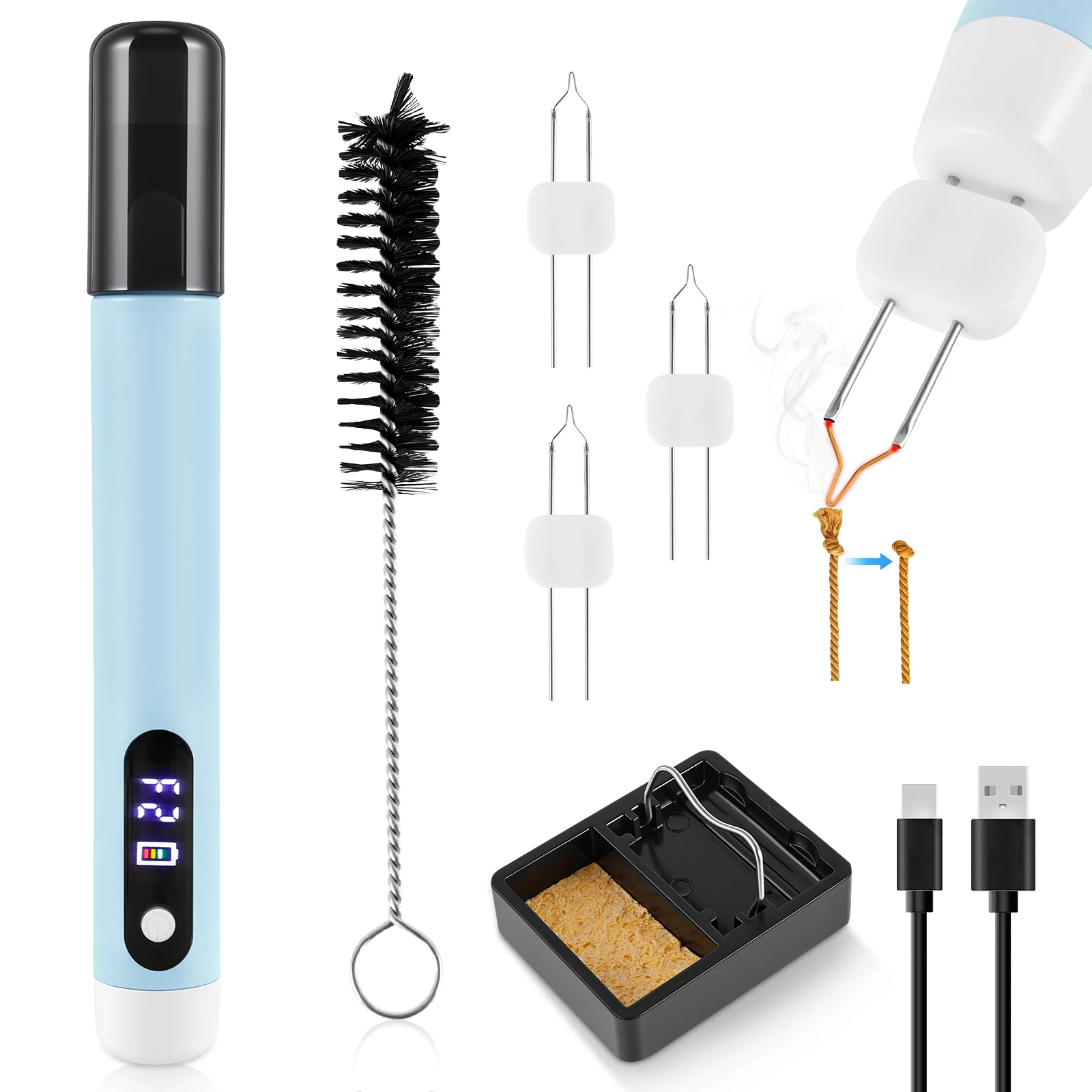 Thread Burner for Jewelry Making Rechargeable Thread Zapper for Bead Weaving Bracelet Making Leather Craft Sewing and Stringing