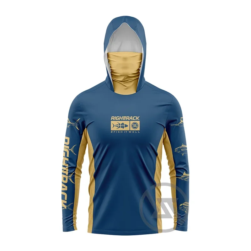 New RT Mask Hoodies Fishing Clothing UPF50  UV Hunting Climbing Camping Hiking Logos Colorful Breathable Angling Apparel