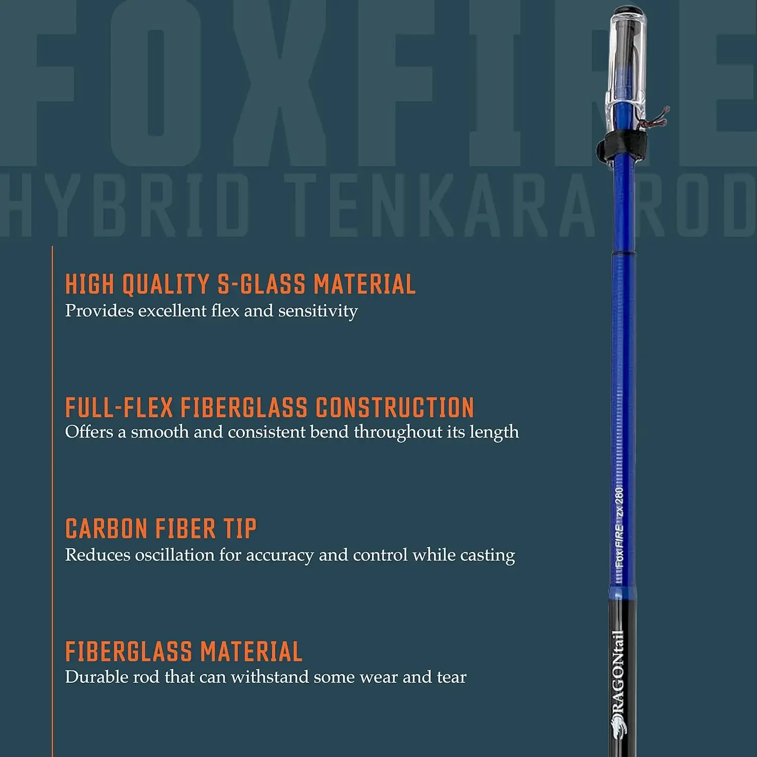 Foxfire zx280 Zoom Fiberglass - Hybrid Tenkara Rod