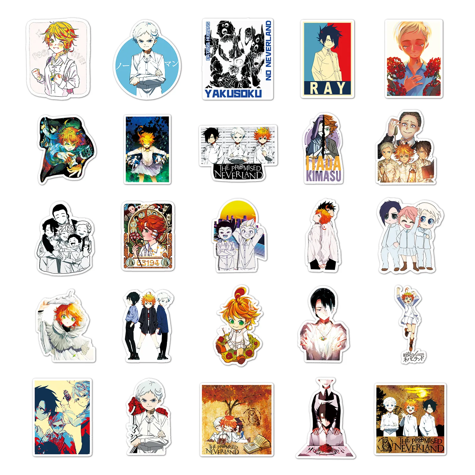 50pcs Japanese Anime The Promised Neverland Series Graffiti Sticker Suitable for Wall Room Decoration DIY Sticker Pack Wholesale