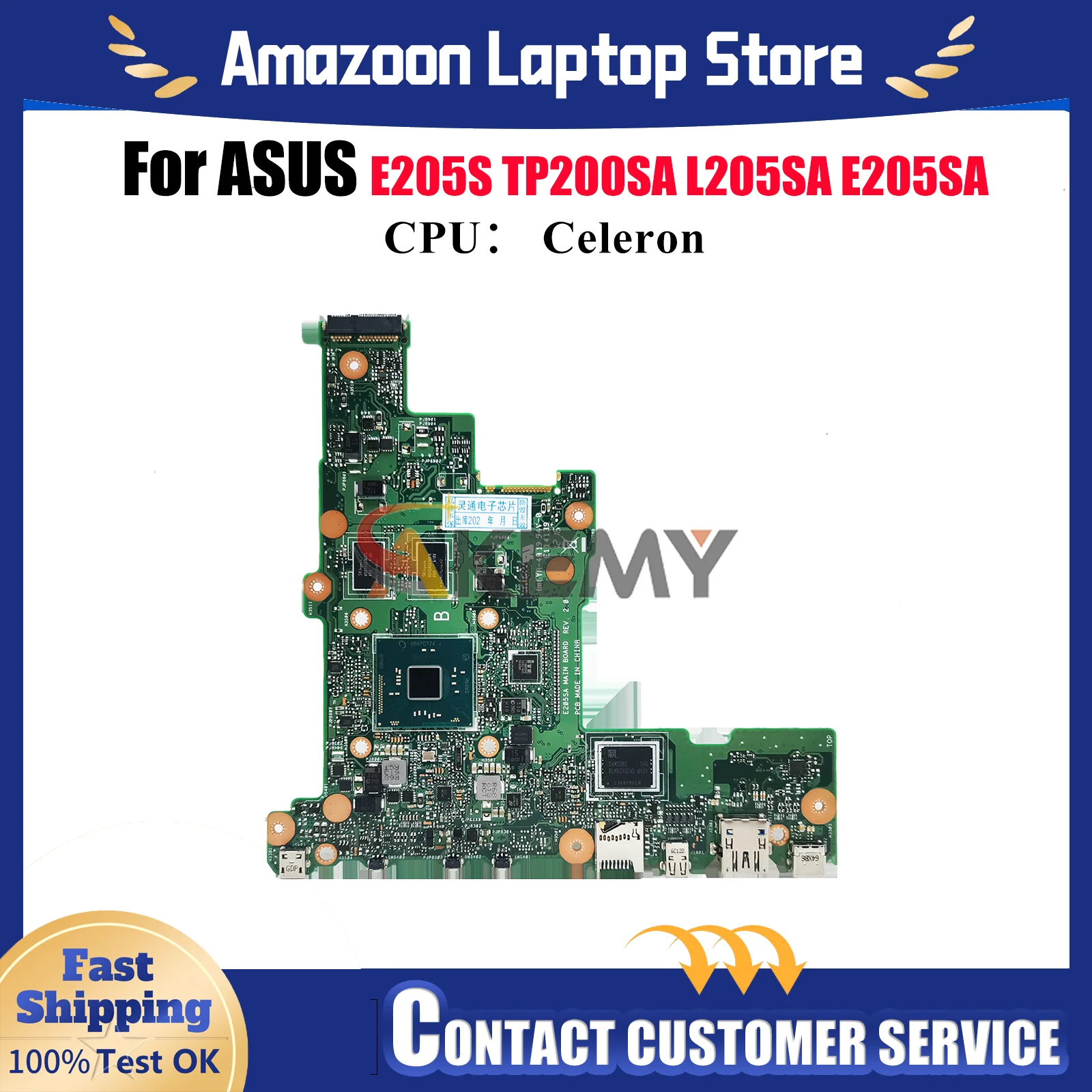 

E205SA Материнская плата для ноутбука ASUS EeeBook E205S L205SA E205SA TP200SA E205S Материнская плата для ноутбука с процессором Celeron 104% протестирована ОК