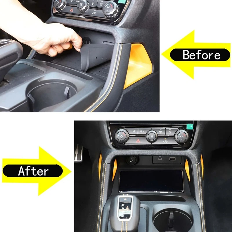 Center Console Wireless Charger Anti-Slip Silicone Mat For Ford Ranger 2023 2024 Interior Accessories