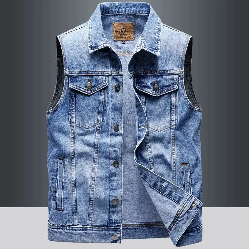 

Spring And Autumn Vest Men, Korean Style Trendy And Handsome Versatile Youth Multi-Pocket Turn-Down Collar Workwear Ve