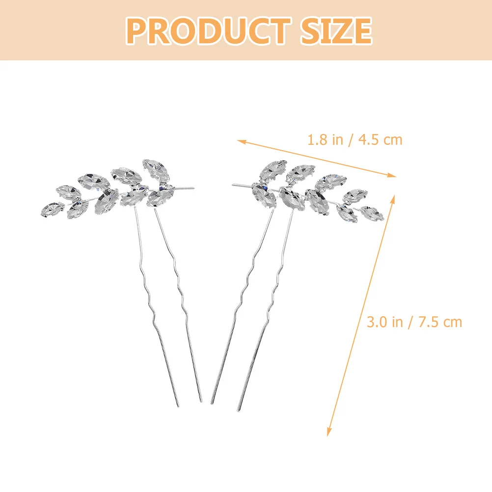 2 Stuks Tarwe Spike Haar Vork Pin Strass Legering Bruids Haarspeld Bruiloft Vrouwen Haar Accessoire Houder U-vormige Haarspeld