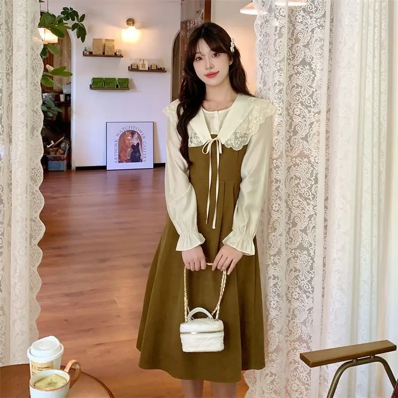 Plus Size 6XL 150KG Autumn Long Dress O Neck Elegant Party Dresses Long Sleeve Woman Casual Evening Holiday Dress