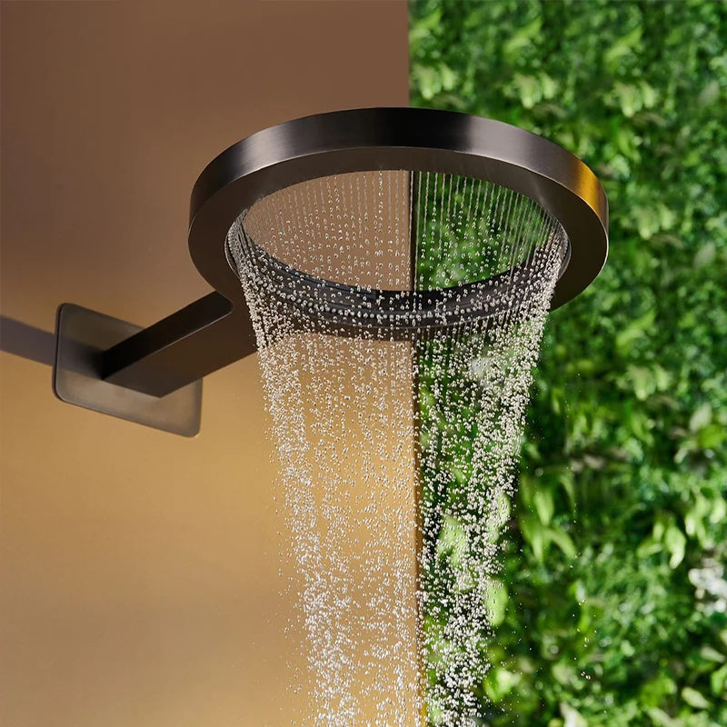 New Design Luxury 3 Function Bathroom Shower Head Rainfall ,Waterfall With handheld Shower Wall Mounted Shower set