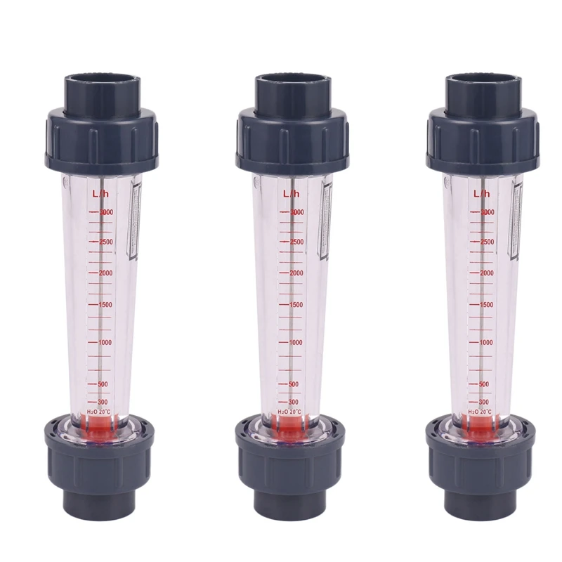 HOT SALE 3X LZS-25 Flow Meter Plastic Tube Type 300-3000L/H Water Rotameter Liquid Flowmeter Measuring Tools For Chemical Light