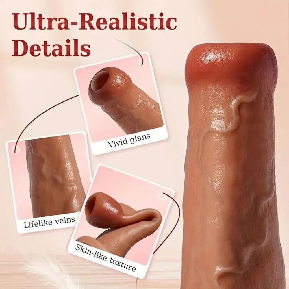 Silicone Realistic Penis Enlargement Set Penis Stretcher Couple Flirting Cock Ring Penis Restraint G-spot Stimulation Sex Toys