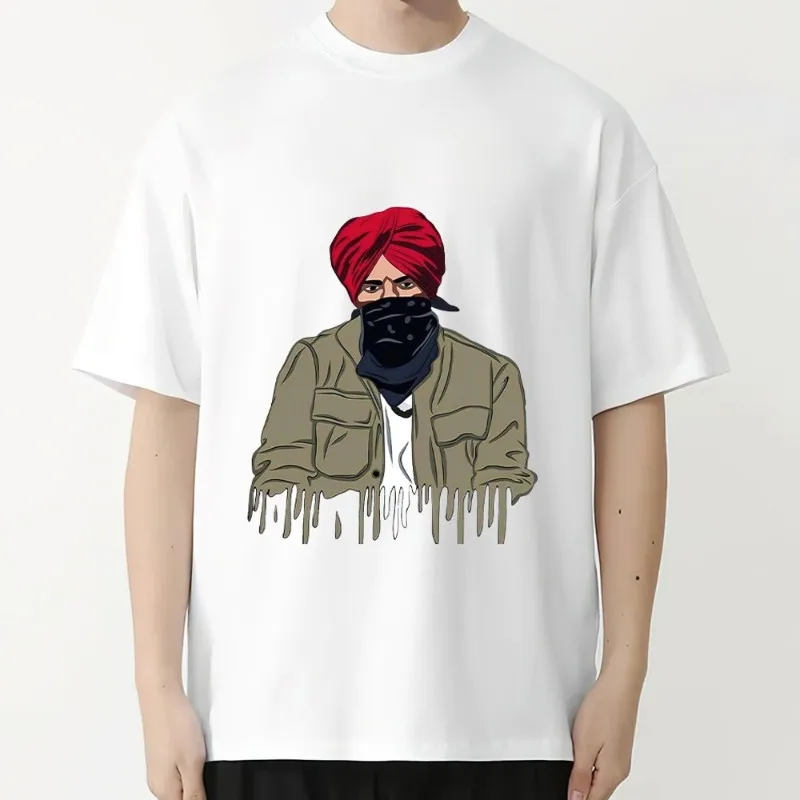 Singer Sidhu Moose Wala T Shirt Men Couple Combination Women Clothes Short Sleeve Collar Fashion Cotto image 2