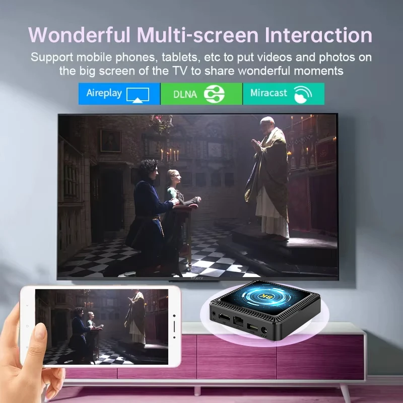 Android14 Smart TV Box Q19 2.4G&5G Dual Wifi6 8K Video High Speed Processing Support Google Voice Assistant Netflix Media Player
